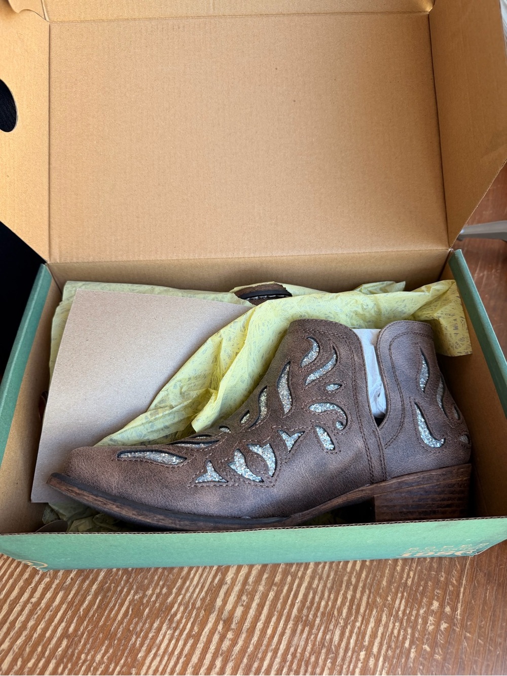 Roper Brown Cutout Heeled Ankle Boots
